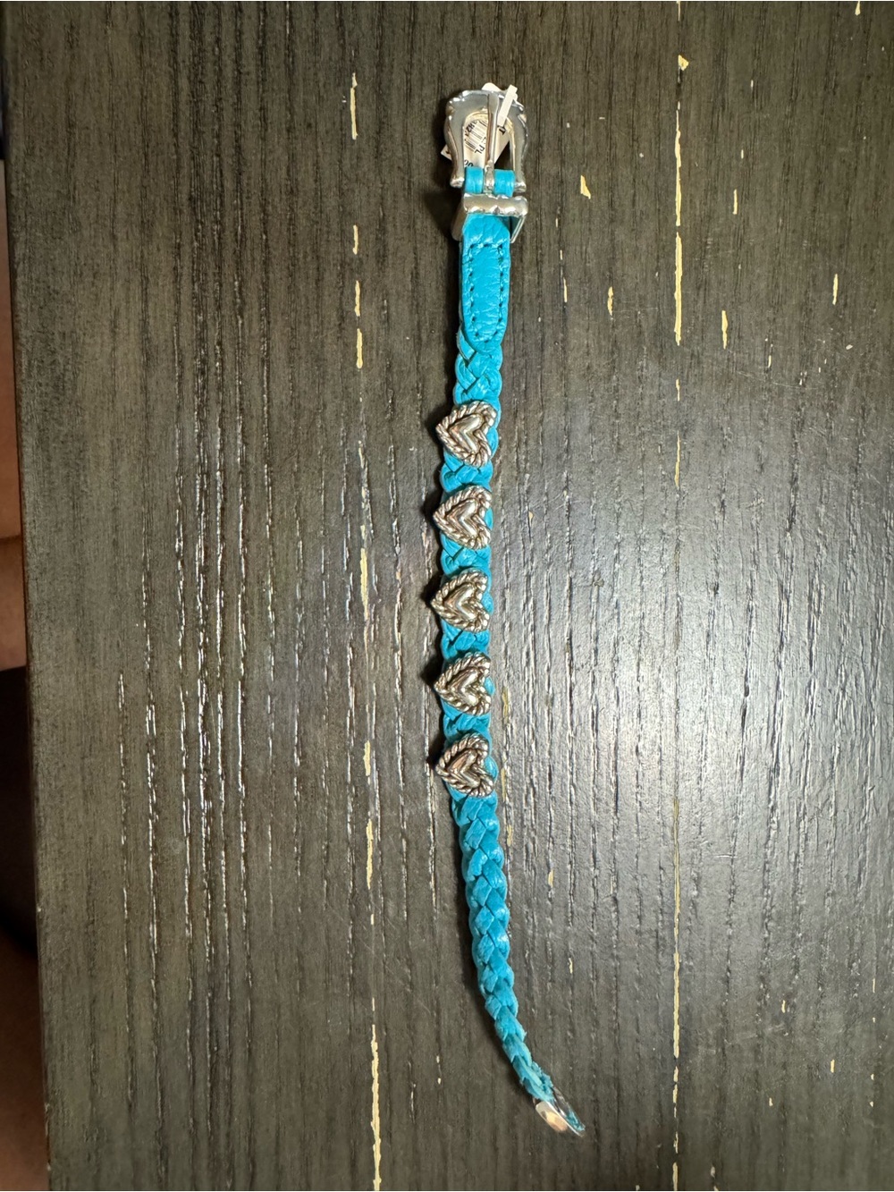 Brighton Turquoise Braided Heart Charm Bracelet